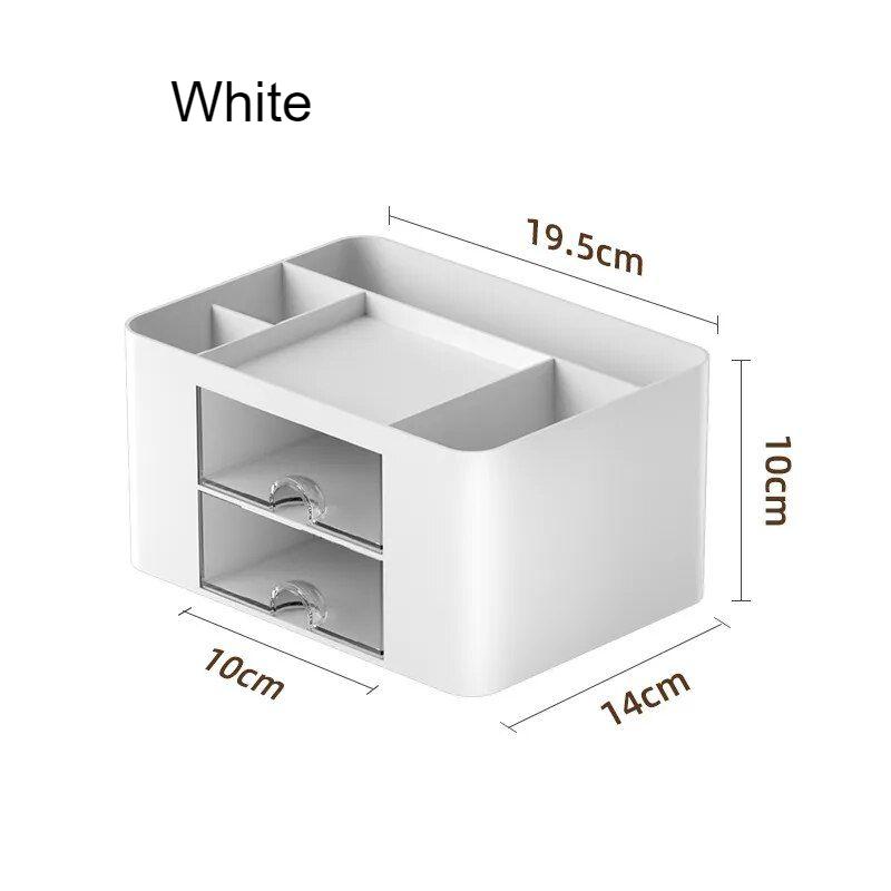 Compact Multifunctional Desk Organizer with Dual Drawers