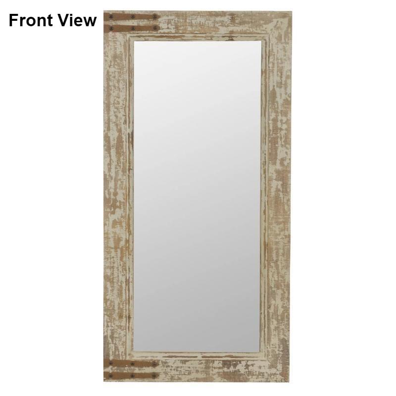 Rustic Distressed Taupe Wall Mirror - Farmhouse Inspired Home Decor